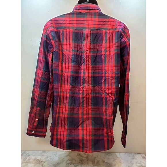 Gap Men's Large Shirt Multicolor Plaid Check Cowboy Button Cotton Long Sleeve - Picture 4 of 6